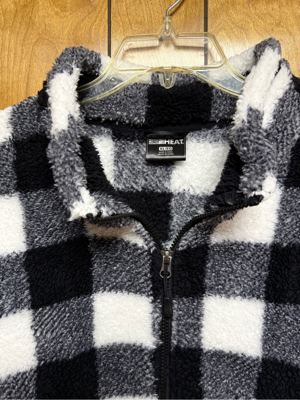 Checkered Coat Black & White Full Zip Size XL - Picture 2 of 3